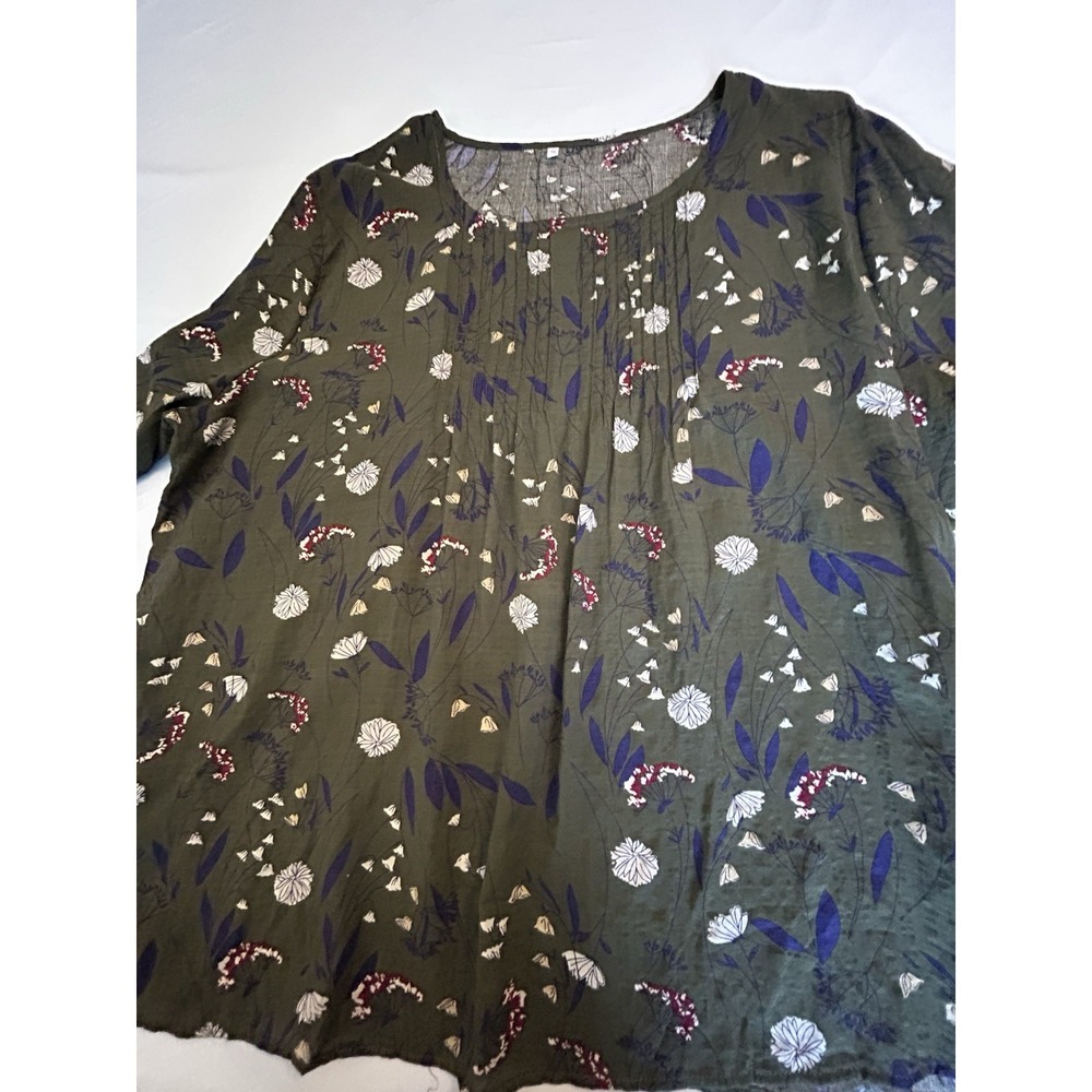 DH Gate & Co Ladies Pullover Pintuck Peasant Bell Sleeve Top Chiffon Floral 5x